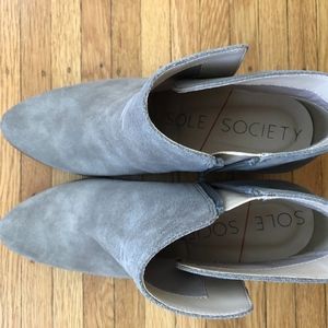 Brand New Sole Society Grey Ankle Suede Booties